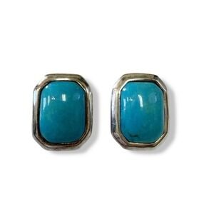 J Esposito SIG .925 Sterling Silver Turquoise Clip On Earrings Southwestern Pawn